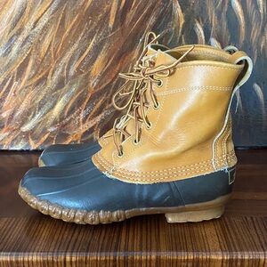 Vintage L.L. Bean Tan and Brown Maine Duck Boots